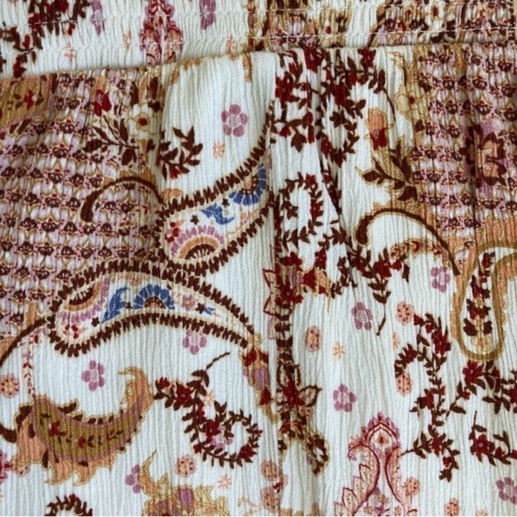 Cato Boho Peasant Style Maxi Dress Multicolor Floral Paisley Front Slits 14-16 - Picture 14 of 16